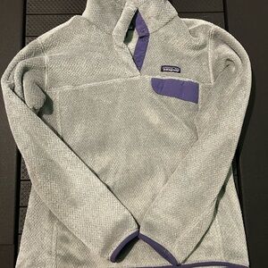 Patagonia Purple and Gray Re-tool Snap-T Fleece